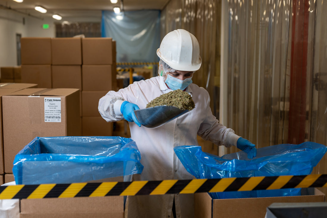 Pure Ground employee scooping product